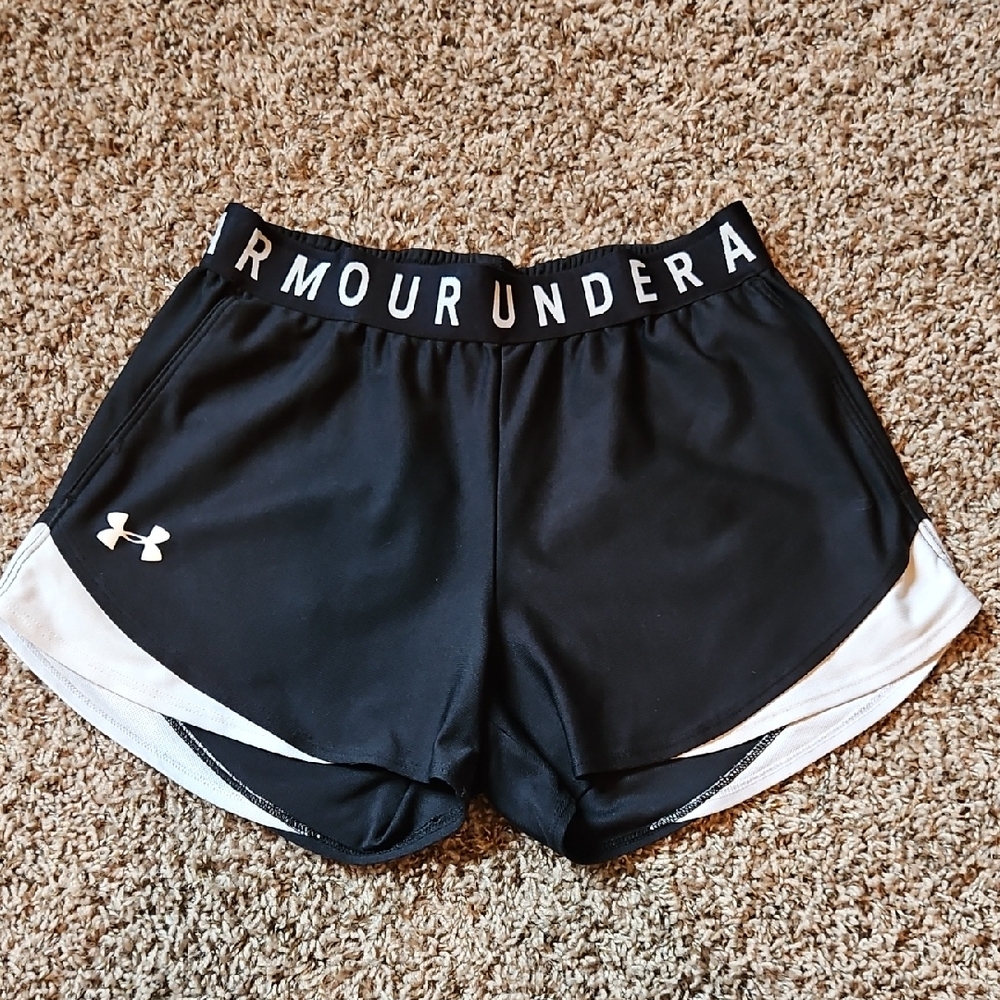 Under Armour Black and White Athletic Shorts